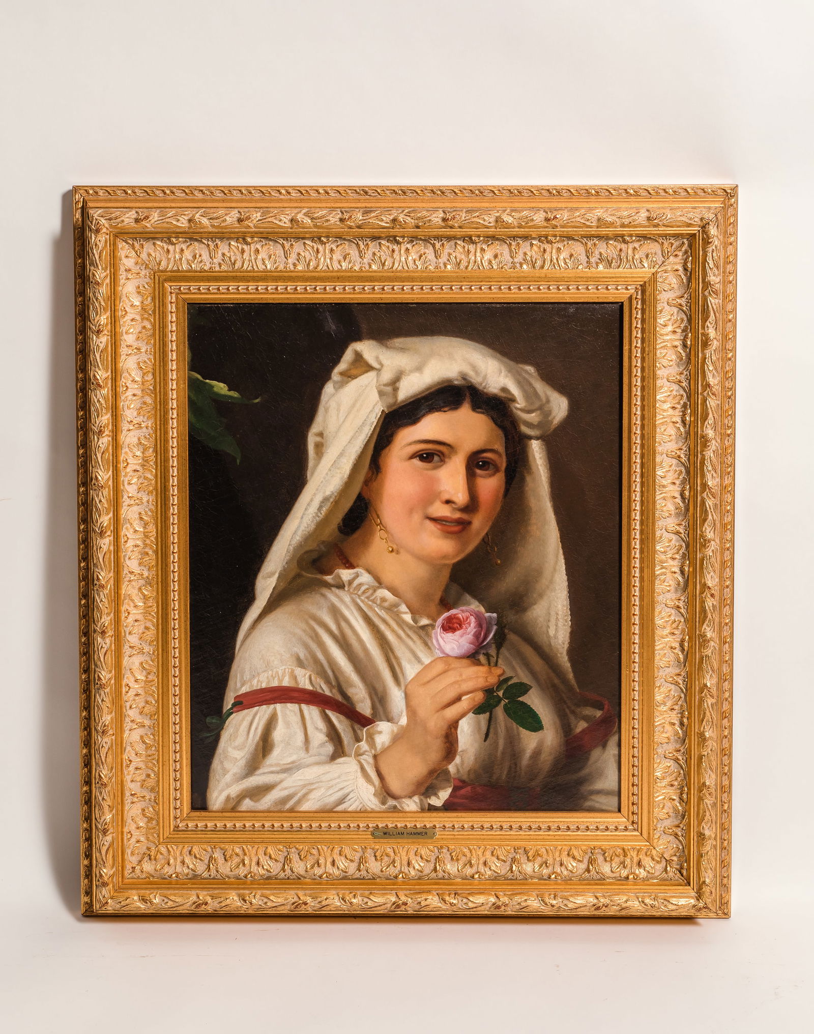 ANTIQUE PORTRAIT OIL ON CANVAS IN THE MANNER OF WILLIAM HAMMER, LATE 19TH CENTURY (1 of 4)
