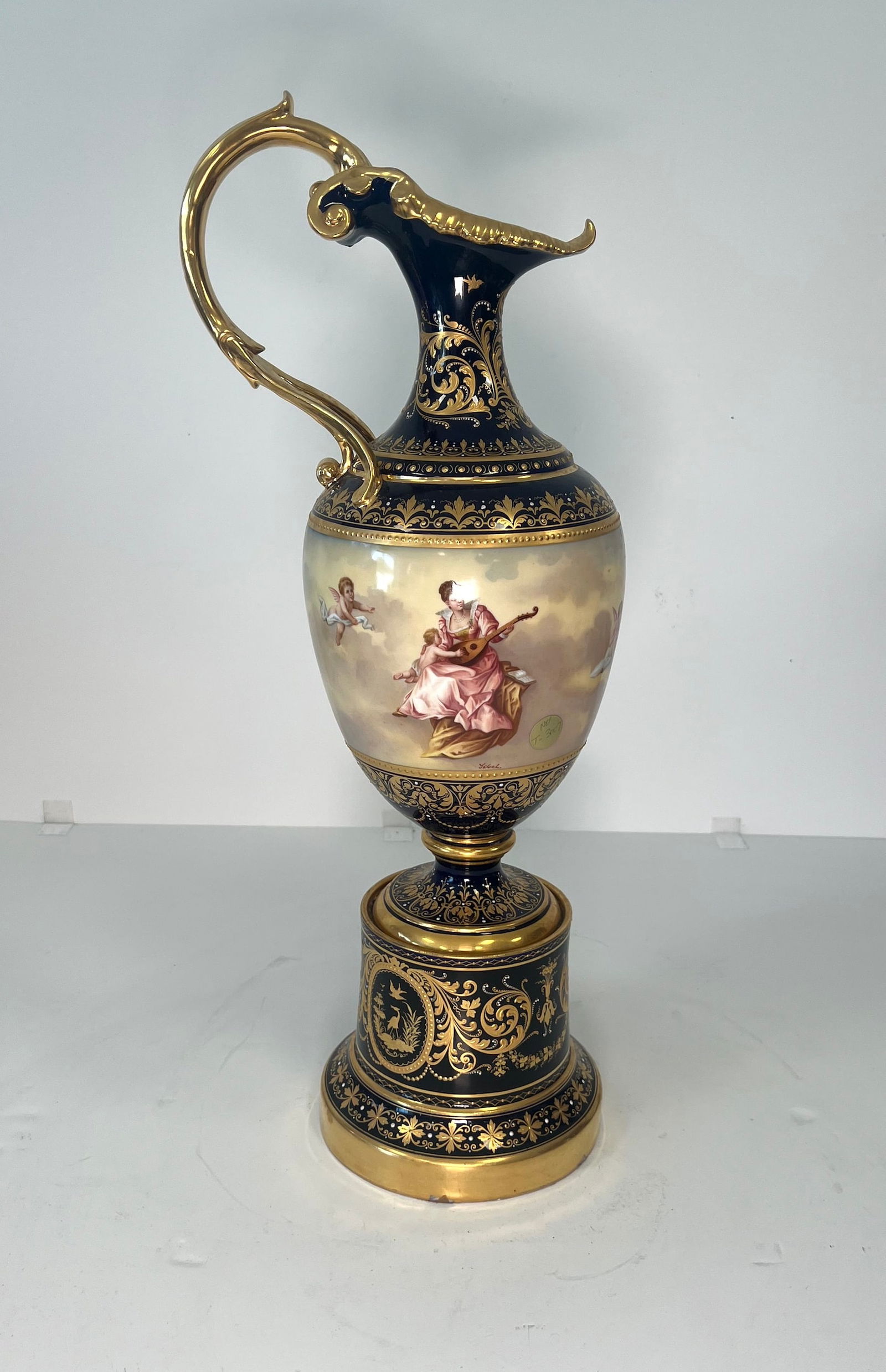 A VERY FINE ROYAL VIENNA EWER SHAPED AND JEWELED VASE, CIRCA 1900 (1 of 10)