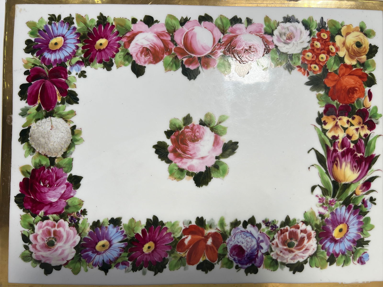 A FRENCH LIMOGES PORCELAIN RECTANGULAR PLAQUE - 2