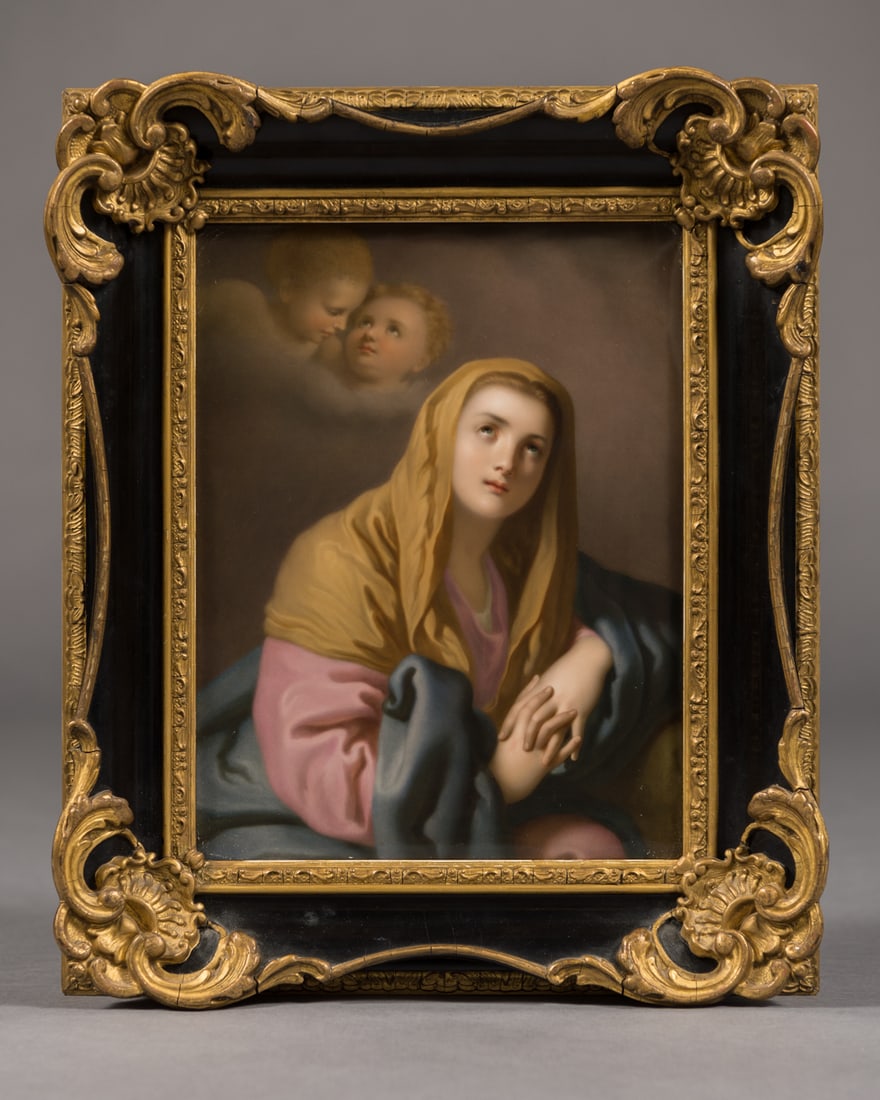 A BERLIN KPM RECTANGULAR PLAQUE OF MADONNA, 19TH CENTURY (1 of 5)