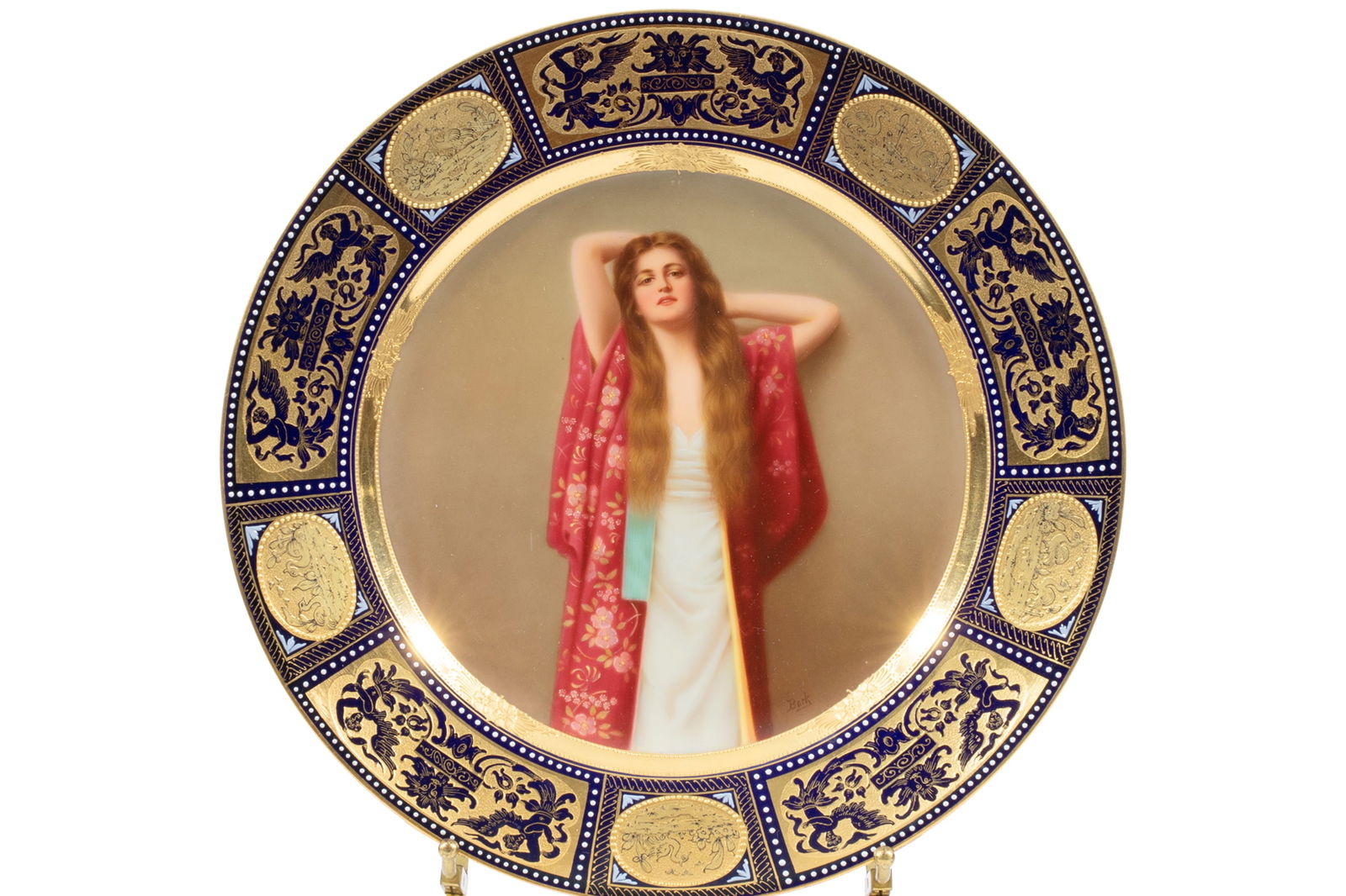 AN AUSTRIAN ROYAL VIENNA PAINTED PLATE OF A BEAUTY (1 of 3)