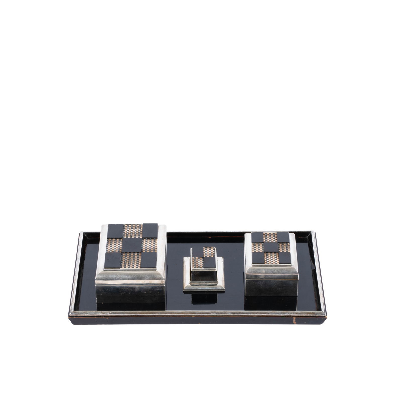 JAPANESE SILVER AND GOLD SMOKING KIT WITH ORIGNAL BOX, 20TH CENTURY (1 of 10)