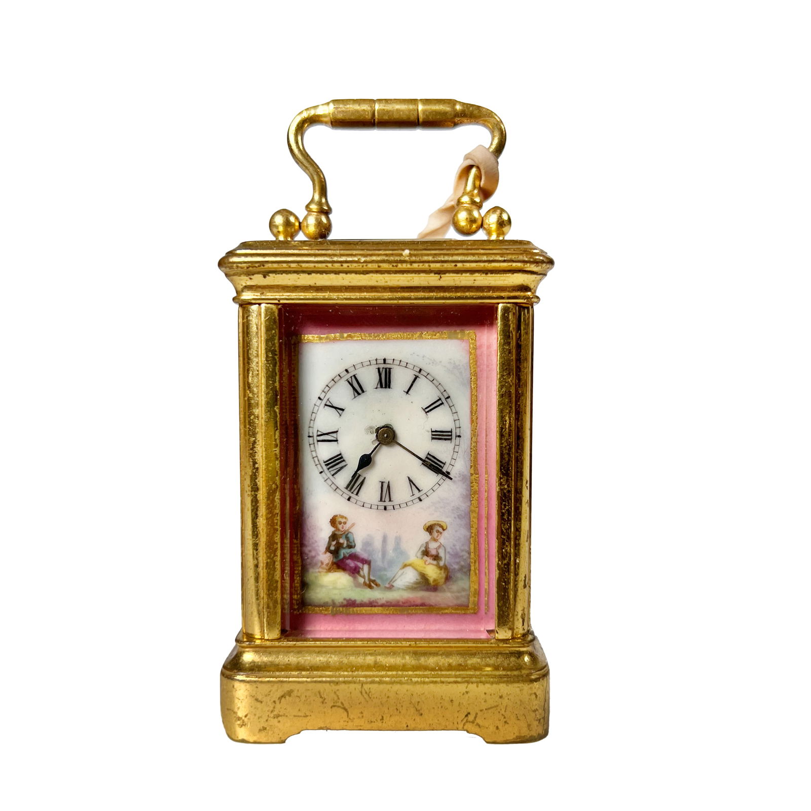 A FRENCH MINIATURE GILT-BRASS TIME PIECE CARRIAGE CLOCK (1 of 7)
