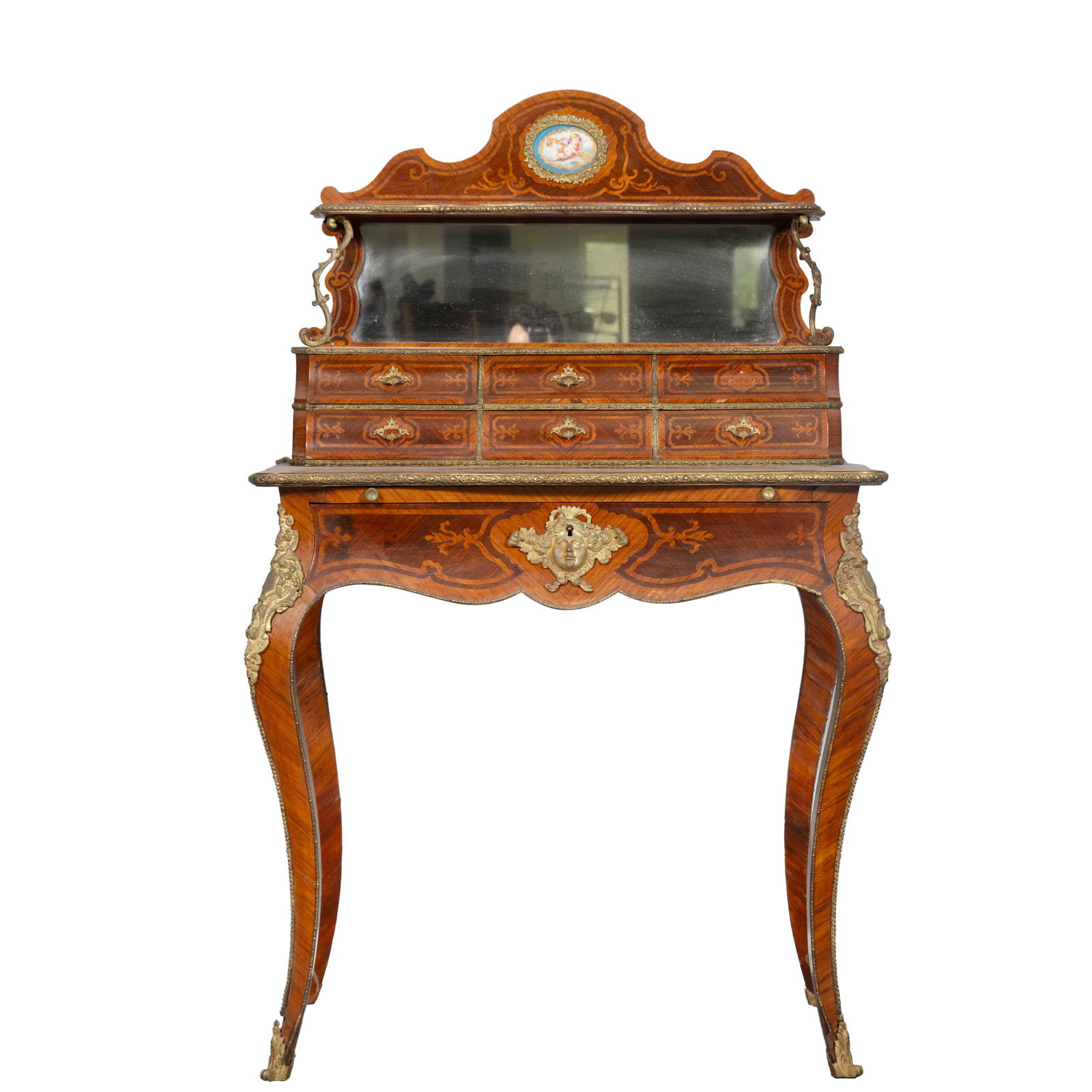LOUIS XV STYLE FRENCH ORMOLU MOUNTED VANITY DESK, CIRCA 1900 (1 of 6)