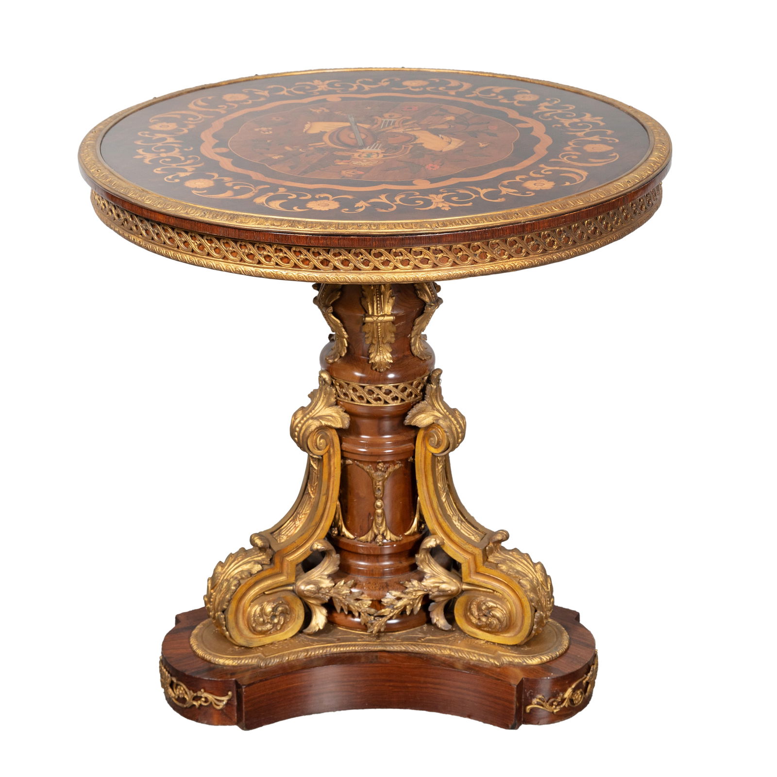A FINE FRENCH GILT BRONZE MOUNTED AND MARQUETRY INLAID SIDE TABLE, CIRCA 1890 (1 of 8)