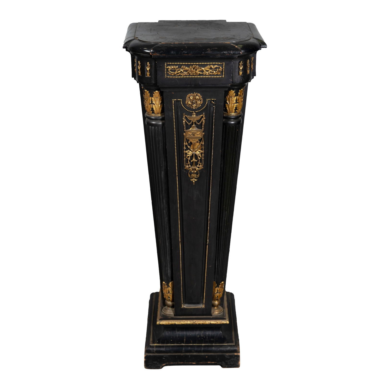 A FRENCH ORMOLU MOUNTED EBONY PEDESTAL, 19TH CENTURY (1 of 9)