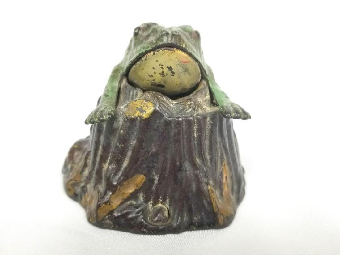 Frog (Toad) on a Stump Mechanical Bank (1 of 9)