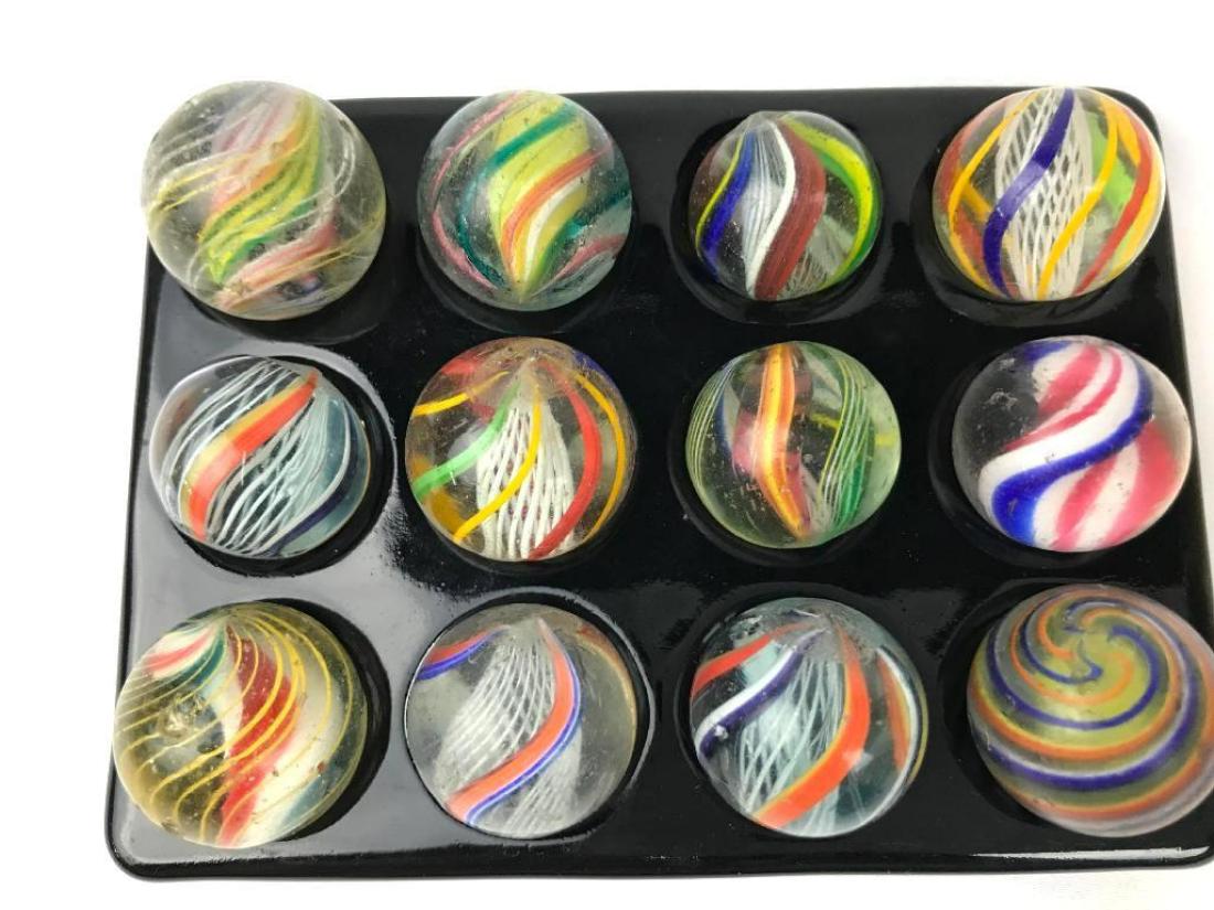 12 Antique German Cane Marbles, Large (1 of 4)