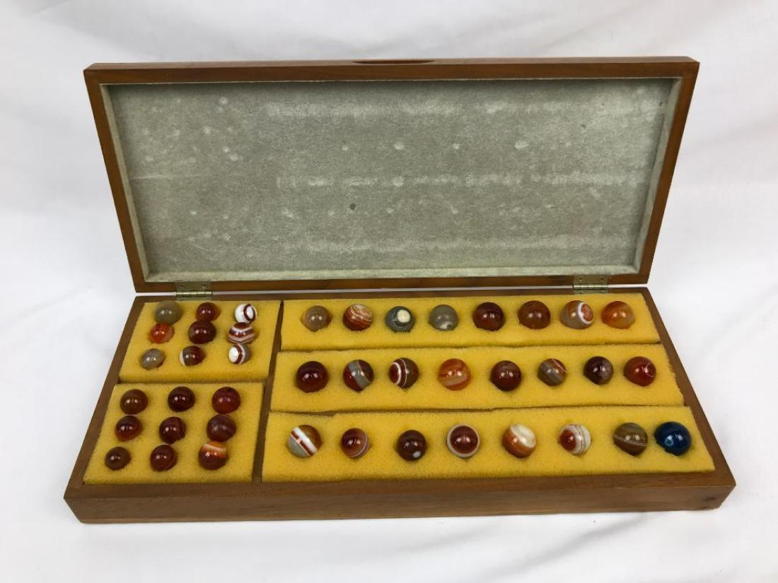 Boxed Collection of Natural Agate Marbles (1 of 5)