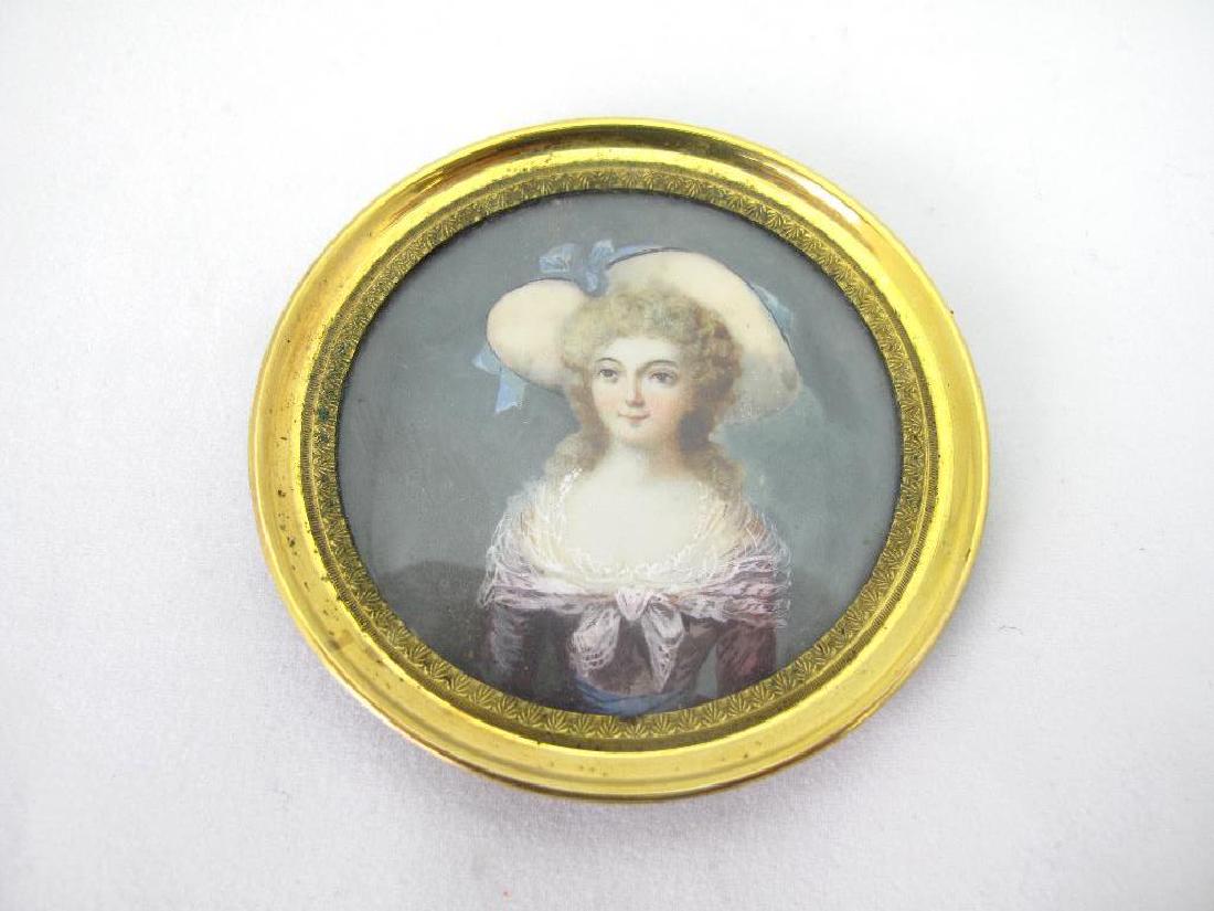 Antique Finely Detailed Hand Painted Portrait Miniature (1 of 3)