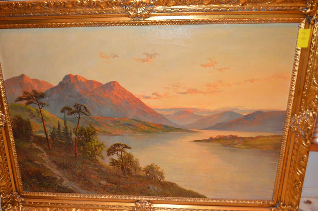 Cambell Scott (b. 1930) Oil on Canvas: Campbell Scott 1949 Oil on Canvas "Bredon-On-Avon-Parsons, signed lower left, 24" X 36" framed.