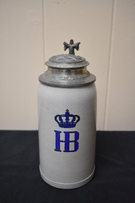 One Liter HB Beer Stein with Pewter Lid (1 of 4)