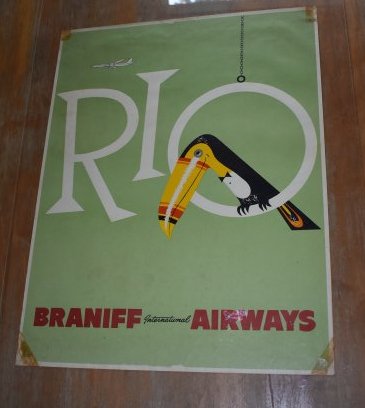 Vintage Braniff Airways Rio Travel Poster (1 of 1)