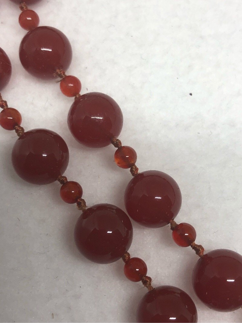 Vintage Carnelian Bead Necklace: Vintage , very pretty carnelian necklace. Very well made. 28”