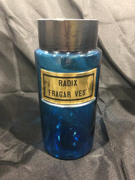 Blue Antique Pharmacy Apothecary Barber Jar (1 of 4)