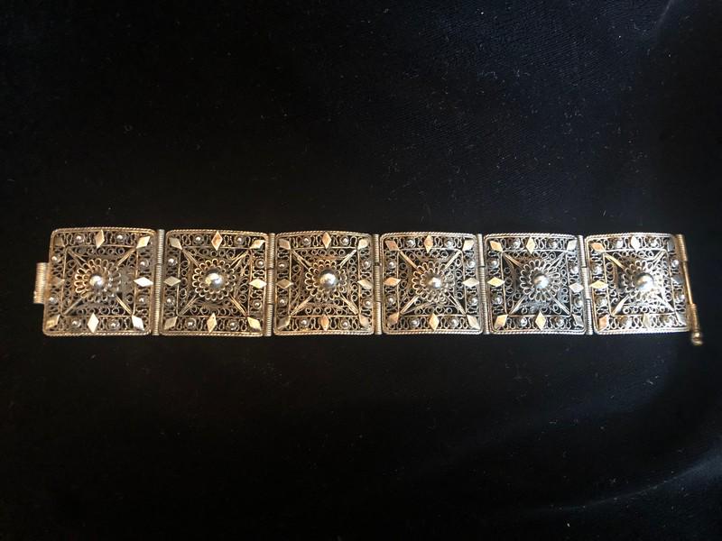 Beautiful Fine Ster Silver Filigree Panel Bracelet 1000 (1 of 6)