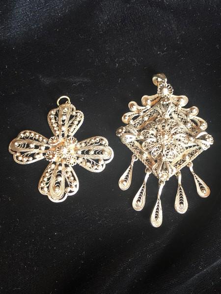 Sterling Necklace Pendant Lot Cross Filigree (1 of 3)