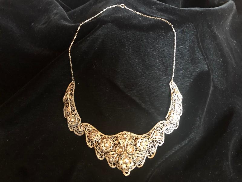 Filigree 950 Silver Antique Vintage Necklace (1 of 6)