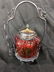 Victorian Cranberry Glass Pickle Castor Jar & Stand
