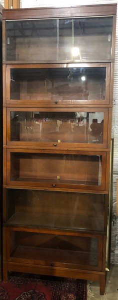 Vintage Walnut Six Section Lawyers Bookcase Barrister (1 of 4)