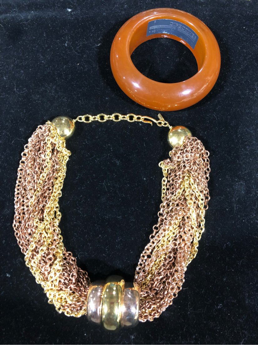 VTG Monet Chunky Statement Necklace & Lucite Bracelet (1 of 5)