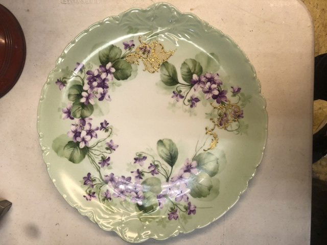 Large Hand Painted Limoges Plate Lilac (1 of 2)