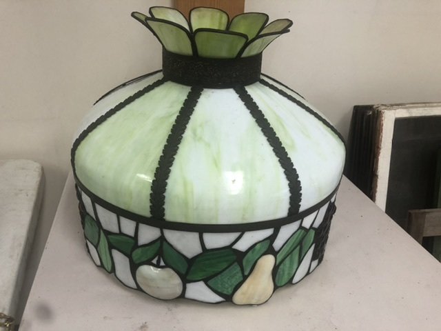 Antique Stain Glass Hanging Light Fixture (1 of 2)