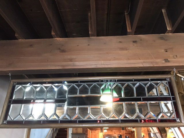 Beautiful leaded beveled stained glass window 65x19 (1 of 4)