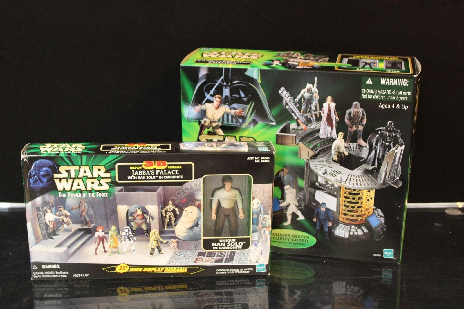Star Wars CARBON-FREEZING CHAMBER - Jabba's Palace: Star Wars Power of the Jedi Carbon- Freezing Chamber Playset 2000 & Jabba's Palace 3-D with HAN SOLO in CARBONITE. Both NEW!