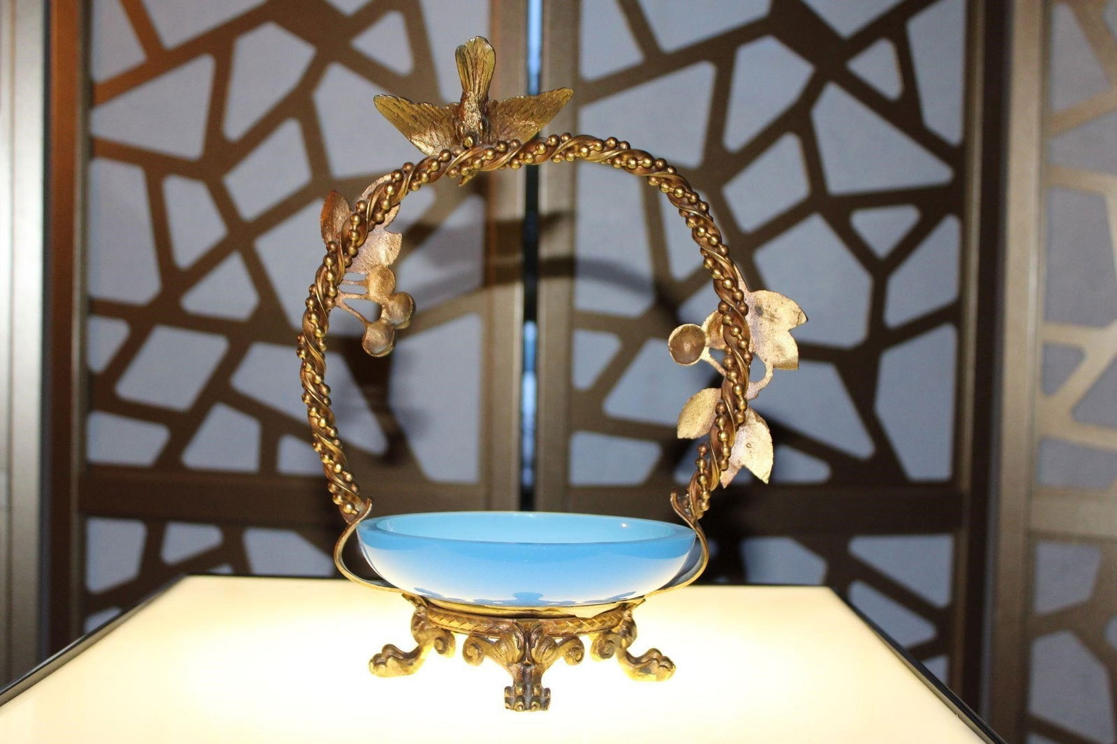 Gilt Brass and Glass Centerpiece Bowl (1 of 6)