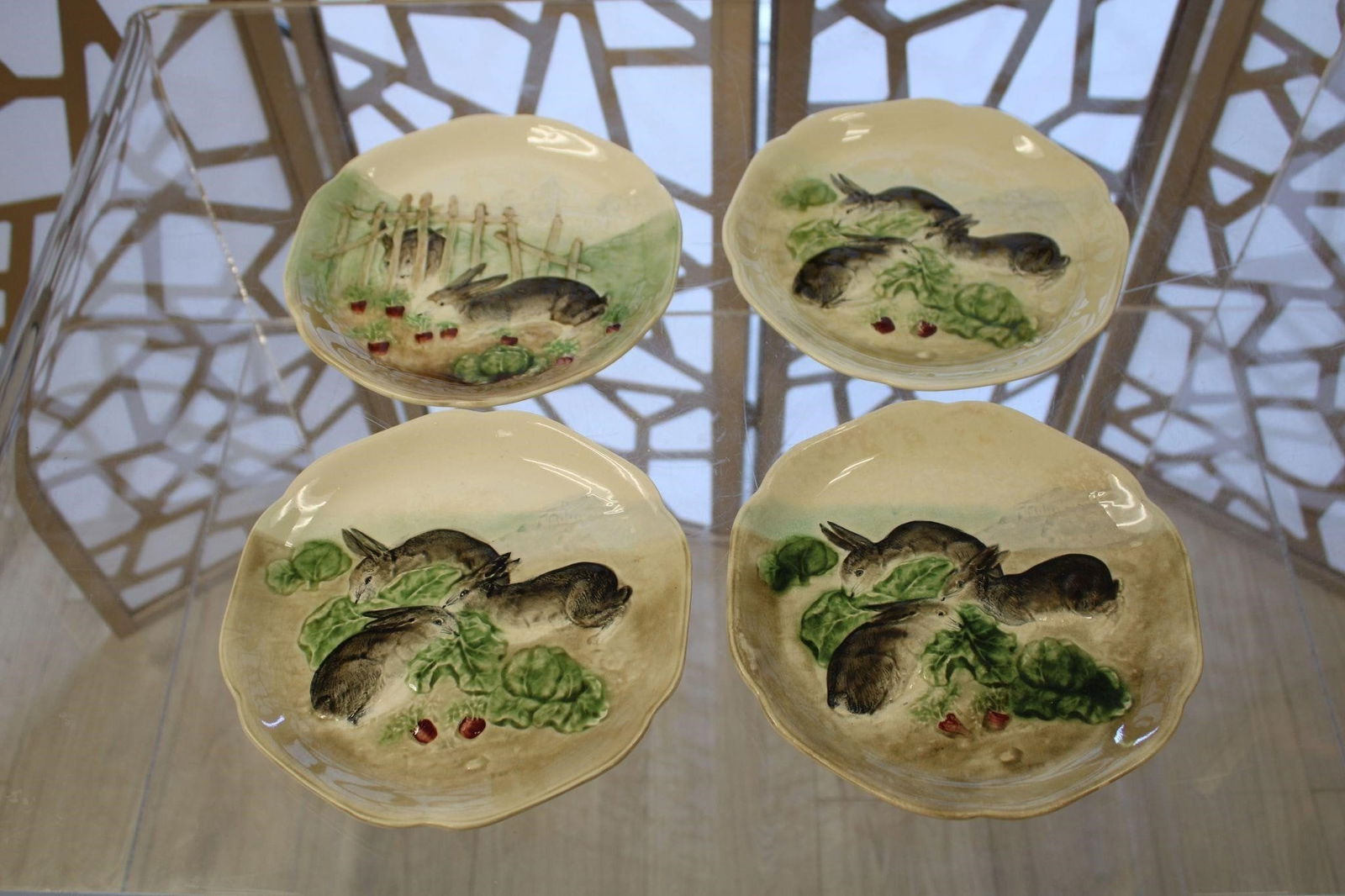 Higgins & Seiter Majolica Bunny Plates (1 of 6)