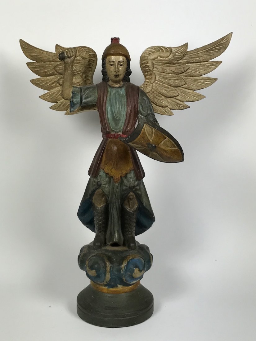 Carved Wood Archangel Statue (1 of 6)