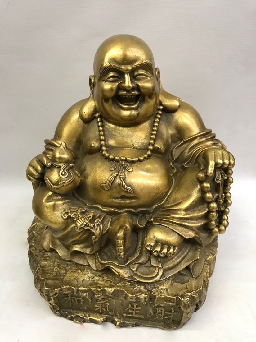 Gold Gilt Bronze/Brass Happy Buddha (1 of 6)