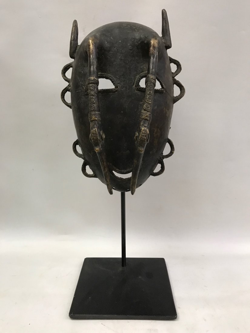Bronze Senufo Mask with Base (1 of 5)