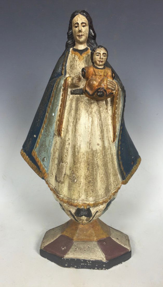 Carved Wood Virgin Mary (1 of 4)