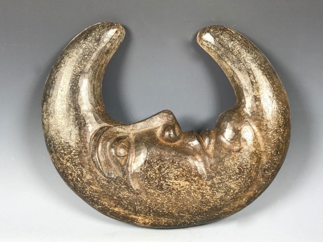 Carved Wood Paper Mache Mold- Half Moon (1 of 5)