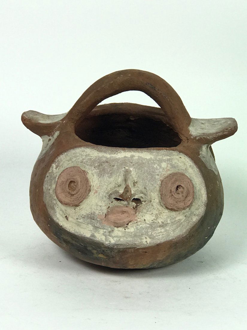 Pottery Container with Face (1 of 7)