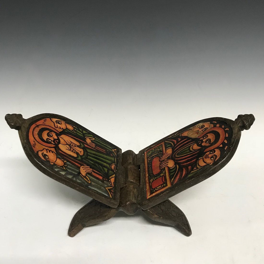 Ethiopian Coptic Hand Painted Wooden Icon Bible Holder (1 of 6)