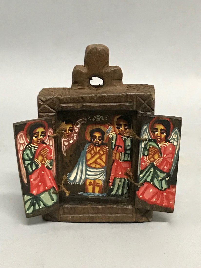 Ethiopian Coptic Hand Painted Wood Altar Icon (1 of 5)