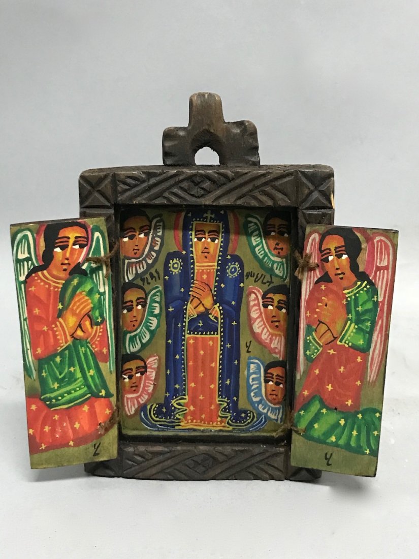 Ethiopian Coptic Hand Painted Wood Altar Icon (1 of 5)
