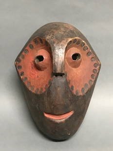 Lega Mask: African Art Lega Mask is from DR Congo. The dimension is 10 inches high x 7 inches wide. The packing and shipping cost with insurance for domestic is $45.00 flat rate shipping within the Continental U