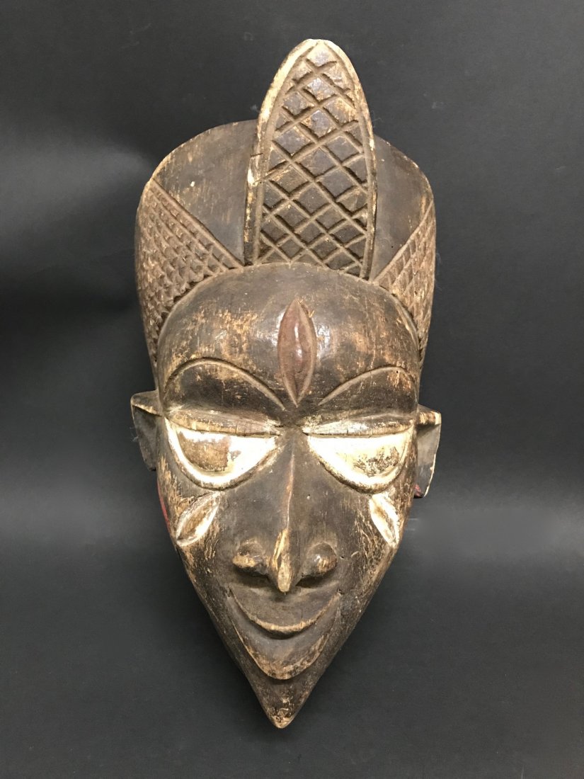 Yoruba Mask: African Art Yoruba Mask from Nigeria. The dimension 13.5 inches high x 8 inches wide. The packing and shipping cost with insurance for domestic is $45.00 flat rate shipping within the Continental US, 
