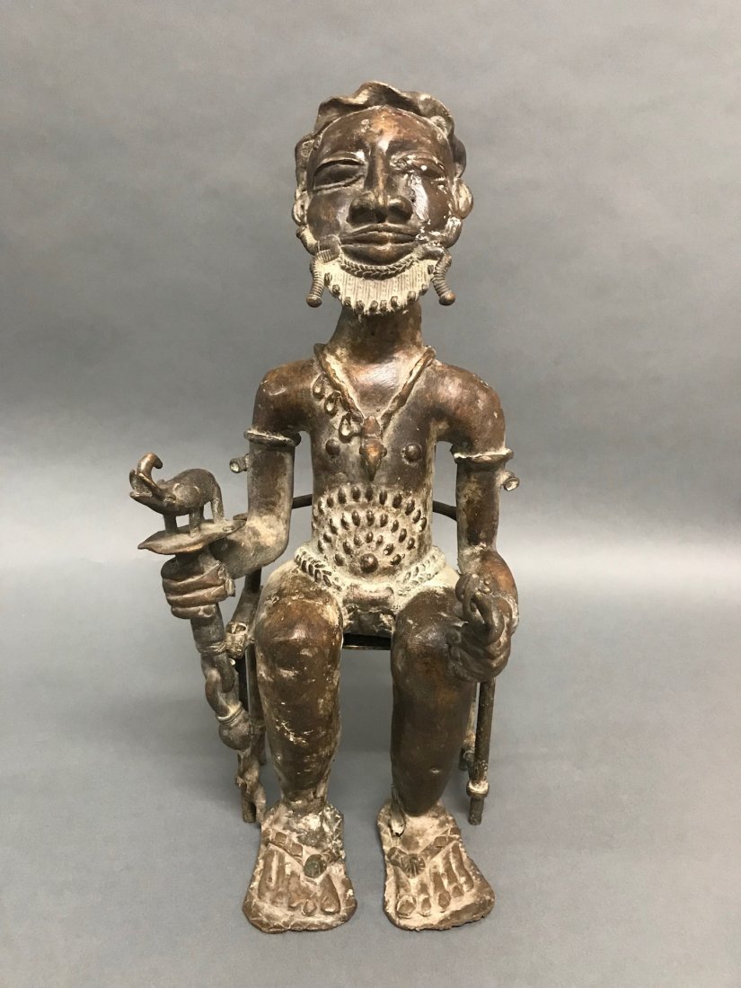 Bronze Chief Benin Warrior Sculpture (1 of 9)