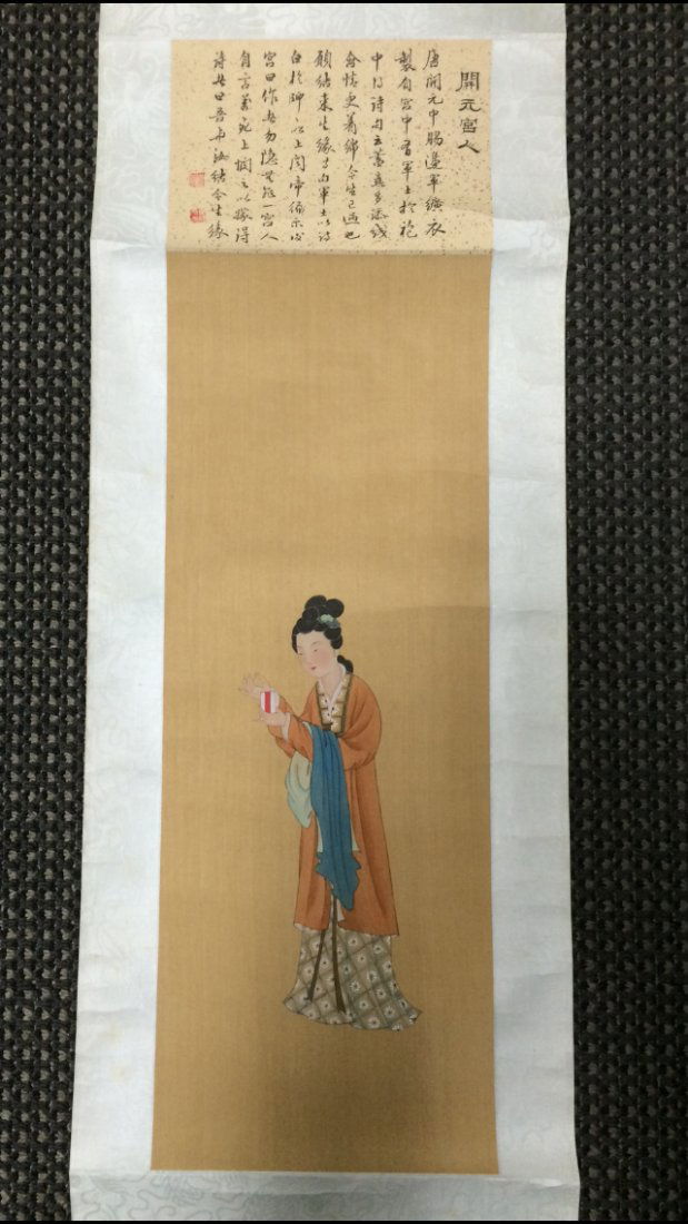 Chinese Scroll Paintings: Chinese Art Scroll Paintings. The dimension is 49 inches high x 10.5 inches wide. The packing and shipping cost with insurance for domestic is $25.00 flat rate shipping within the Continental US, the