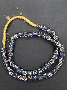 Recycled Glass Trade Beads Necklace: African Art Recycled Glass Trade Beads Necklace from Africa. The dimension 28 inches round. The packing and shipping cost with insurance for domestic is $20.00 flat rate shipping within the Continenta