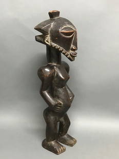 Hemba Statue: African Art Hemba Statue from DR Congo. The dimension 21 inches high x 7 inches wide. The packing and shipping cost with insurance for domestic is $60.00 flat rate shipping within the Continental US,