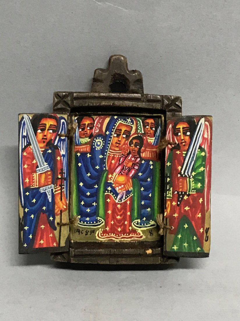 Ethiopian Wooden Painted Icon (1 of 5)
