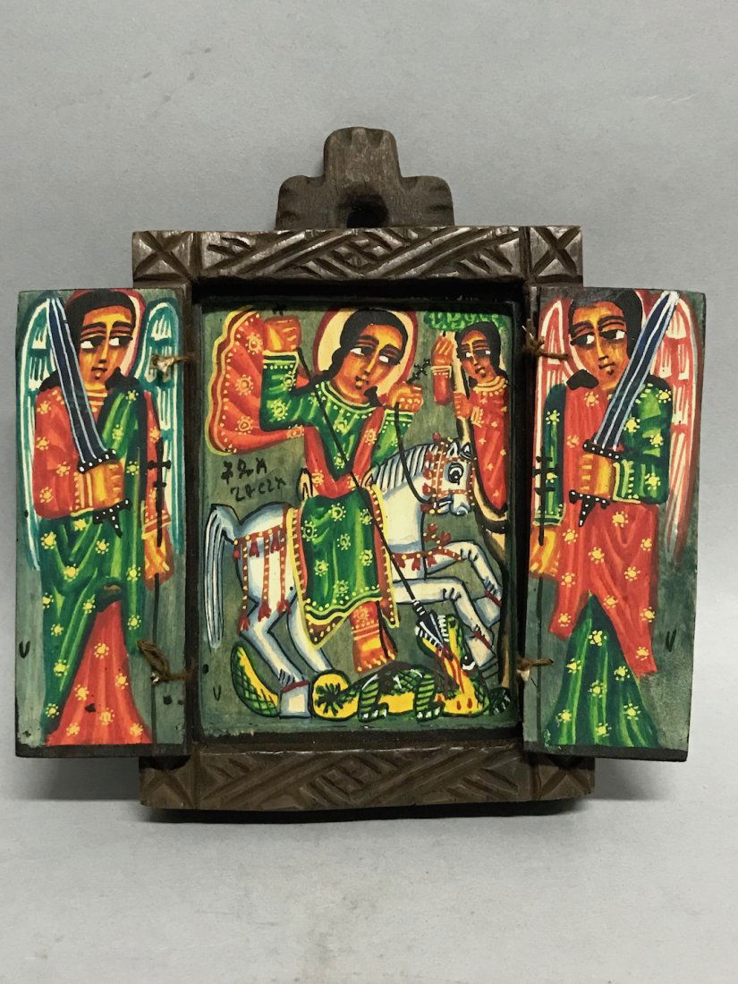 Ethiopian Wooden Painted Icon (1 of 6)