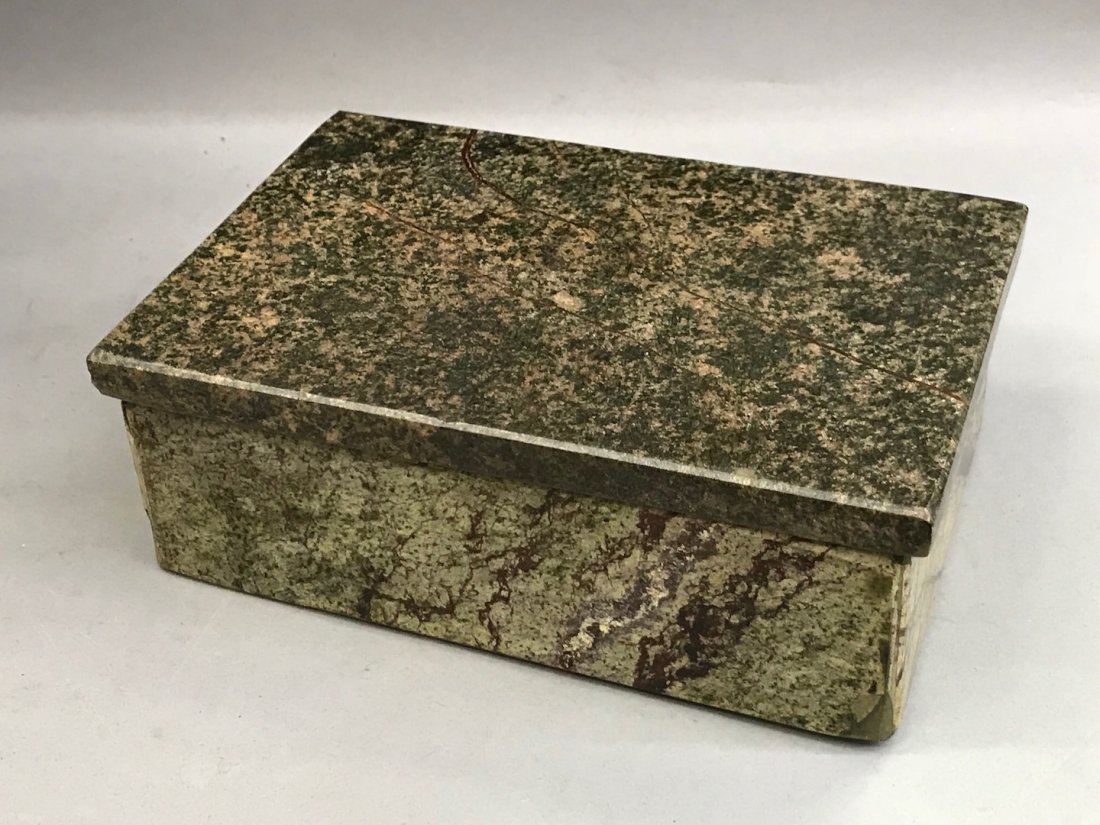 Carved Marble Jewelry Box: Carved Marble Jewelry Box. The dimension is 2 inches high x 6 inches wide. The packing and shipping cost with insurance for domestic is $35.00 flat rate shipping within the Continental US, the Interna