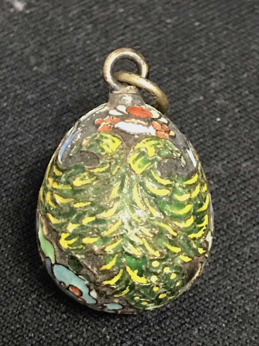Russian Faberge Style Enamel Egg Pendant (1 of 8)